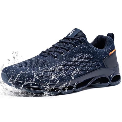 FATES TEX Completamente Impermeabili Scarpe Ginnastica Uomo Outdoor Moda Scarpe da Corsa Casual Sportive Running Fitness Sneakers Scarpe Running (Blu Nautico,40 EU)