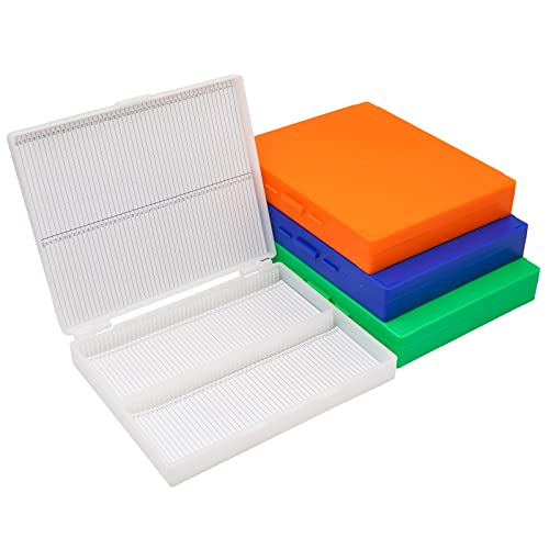 HHNIULI 4 PCS Microscope Slide Box, Holds 100 Slides Each One, Polypropylene Microscope Slide Holder 8.27\" Length x 6.69\" Width x 1.26\" Height - Thumbnail 7