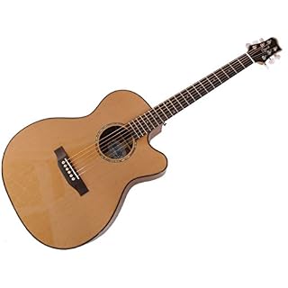Ozark Guitare folk Pan coupé OM Koa laminé/en cèdre massif - Les Beatles, Paul McCartney, John Lennon, RIngo Starr, George Harrison