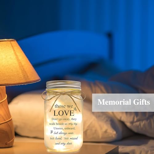 YOISTREVISK Cadeau de condoléances commémoratif de condoléances pour la perte d'un être cher, veilleuse Mason Jar – Cadeaux de deuil pour femme en mémoire d'un être cher pour mère, père, grand-mère – vue 4