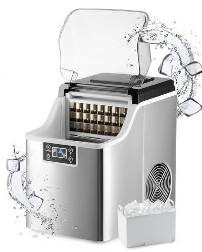 CREWORKS Machine à Glaçons 22kg/24H Ice Maker, 24 Glaçons en 11-20 Minutes Réservoir d’Eau 3,2L Fonction Auto-Nettoyage, avec Pelle et Panier à...