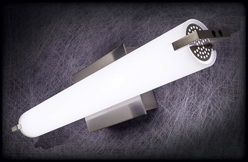 Image of GEORGE KOVACS P5044-084-L Tube LED Vanity Bath Light, 1-Light, 20 Total Watts, 4.75-in H x 20.5-in W, Brushed Nickel