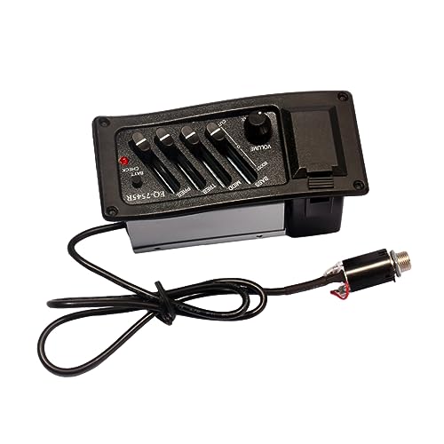 TOYANDONA Guitar Pickup Band Preamp Amplifier with Volume Control Folk Guitarra Accessories Easy Assembly Includes Plug Compatible with Acoustic Guitars Black