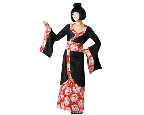 Atosa disfraz geisha kimono negro mujer adulto XL