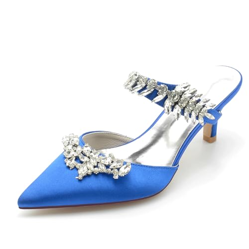 Chaussures de mariée à talon chaton bleu 43 escarpins mariage strass