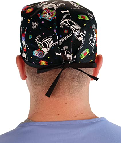 Sparkling EARTH X-Ray Dogs Unisex Classic Surgical Style Scrub Working Cap - 100% Cotton - Made in The USA! - Thumbnail 2