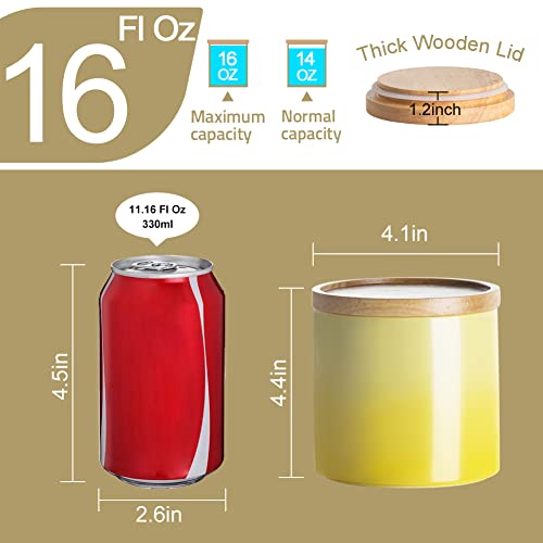 Sweejar-Ceramic-Food-Storage-Jar-Stackable-Kitchen-Canisters-Containers-with-Airtight-Seal-Wooden-Lid-for-Serving-Ground-Coffee-Tea-Sugar-Salt-and-More-16-Fl-Oz-Gradient-Orange Sweejar Ceramic Food Storage Jar Stackable Kitchen Canisters Containers with Airtight Seal Wooden Lid for Serving Ground Coffee Tea Sugar Salt and More 16 Fl Oz Gradient Orange