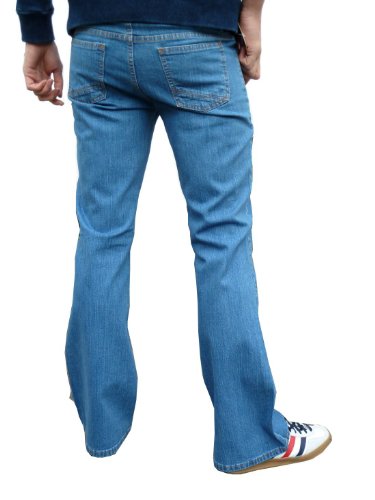 Mens Blue Bootcut Flared Jeans 30 32 34 36 (36 Waist 34 Leg)4