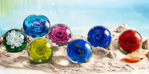 Eustuma Hand Blown Glass Flower Paperweight Figurine For Office Desk.Give You A Gift From The Person You Love thumb #5
