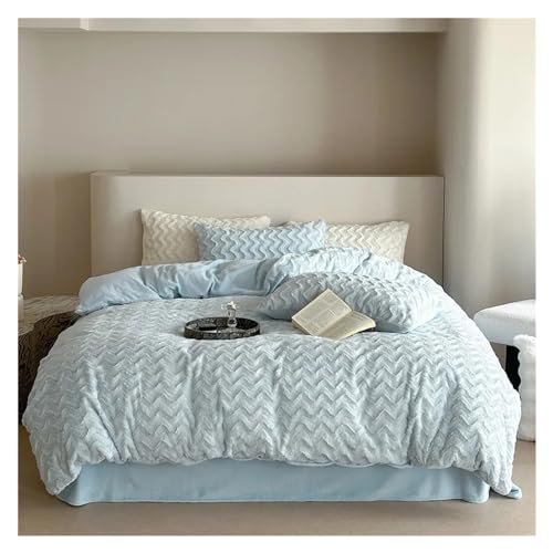 Parure de lit en fausse fourrure de lapin blanc velours pour hiver