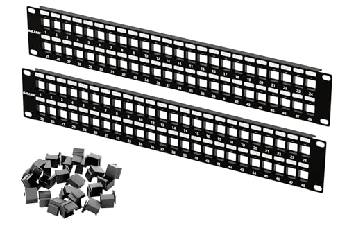 Iwillink 48-Port Keystone Patch Panel 2U 19"