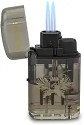 Isqueiro Maçarico 2 Chamas Super Potente - Cores e Desenhos Aleatorios