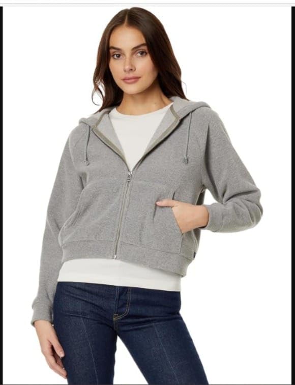 Image of Rabboni Women's Crop Fleece Hoodie Jacket | Full Sleeve Zip-Up Hooded Sweatshirt for Women & Girls | Soft Warm Casual Winter Wear Crop Hoodie