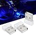 Bevinsee Mini USB Led Light For Car Plug-In 5V Lamp Interior Ambient Lighting Kit,Blue,3pcs