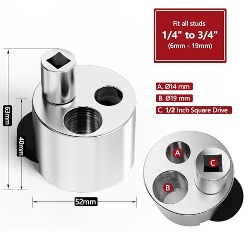 Image of LCGP Stud Extrator Tool, Stud Remover Fit for 1 /4 inch to 3 /4 inch (6 to 19mm), Ideal Stud Extractor for Broken, Seized Nuts, Grip Damaged Bolts