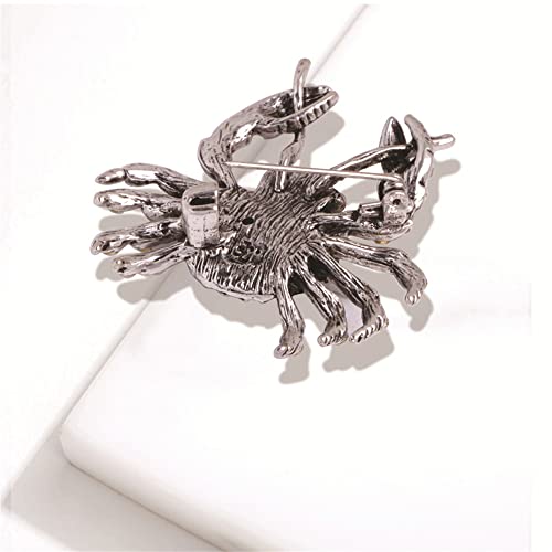 Rhinestone Crab Brooch Pin for Women Girls Unisex Silver Plated Blue Crystal Vintage Marine Animal Lapel Pins Cute Festival Decoration Christmas Birthday Party Jewelry Gift by Dtja - Used condition - Image 6