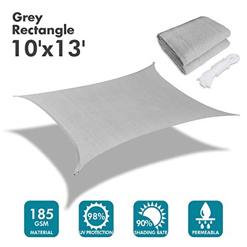 Image of KANAGAWA 10'x13' Sun Shade Sail Gray Curved Rectangle