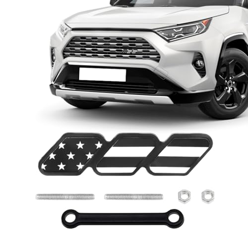 povtii Tri-Color Grille Decor Badge, Personalized Creative Grille Insert Trims, Front Grille Decoration Compatible with 4 Runner Highlander RAV4, Exterior Car Accessories (Style G)