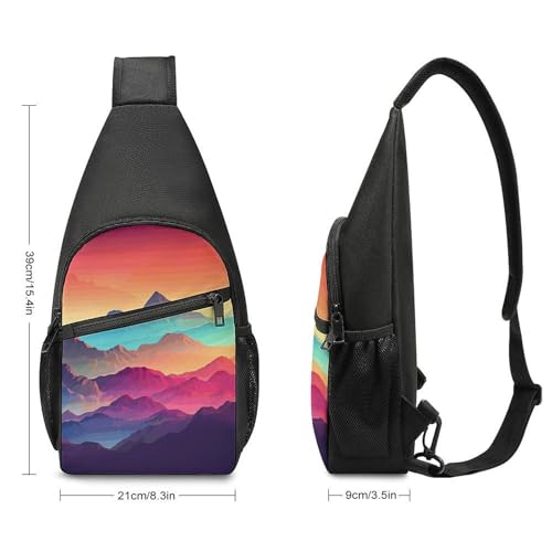 Bolso Sling para Hombre y Mujer, Bolso Cruzado Pequeño Color Degradado miniatura 2
