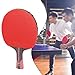 6 Star 7 Ply Wood Table Tennis Racket with Long Handle, All-Round Play for Ping Pong Bat, Offensive Bottom Plate, Wood and Rubber Paddle for Attack Type, Black+Red