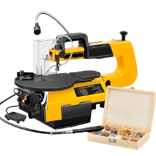 Sierra De Marquetería Eléctrica Multifunción | Sierra Calar 40 Cm, con 10 Hojas Sierra, Altura Corte Ajustable 0 A 50 Mm | 550-1650 RPM - para Pulir, Tallar Y Taladrar Multi-FunctionModel