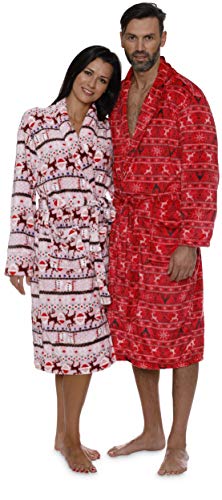 Intimo Men's Red Reindeer Fairisle Christmas Pajama Robe Loungewear Bathrobe3
