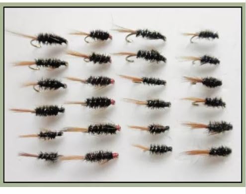 BARBLESS Diawl Bach Trout fishing Flies, 24 Pack, 4 Colours, Mixed 10/12/14, Fly Fishing