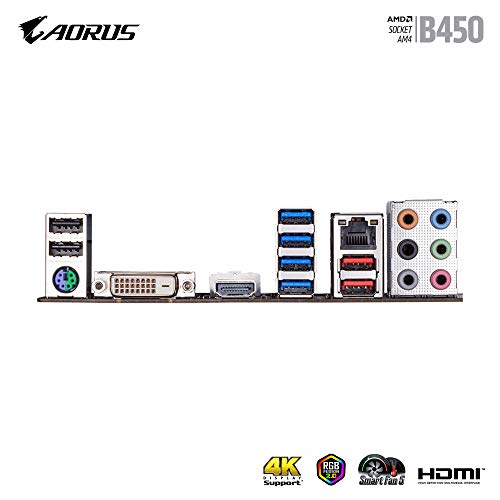 Image of GIGABYTE B450M AORUS Elite Motherboard with Hybrid Digital PWM, 4 * DDR4 DIMMs, Dual NVMe PCIe Gen3 M.2, GIGABYTE Gaming LAN.