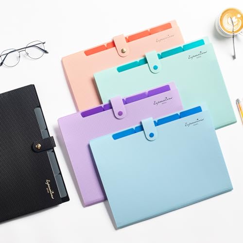 Image of Sooez Accordion File Organizer, Expanding File Folder with Label, 5 Pocket