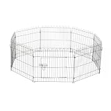 PawHut Parque Perros Jaula Plegable Mascotas Cerca Entrenamiento Cachorros 8 Vallas (71x61cm)