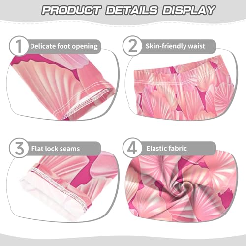Bolaz Toddler Girls Leggings Printed Yoga Pants Leggings Pink Seashells for Kids3
