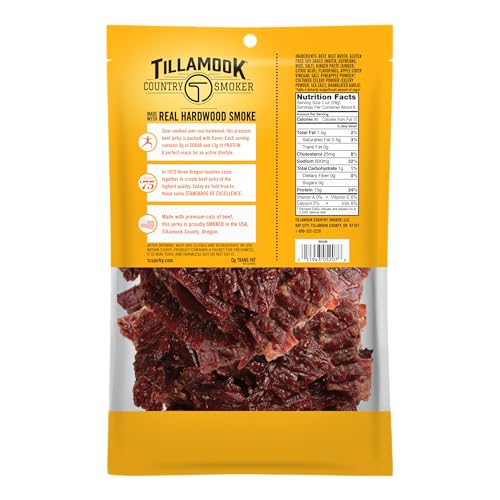 Tillamook Country Smoker Keto Friendly Zero Sugar Beef Jerky, Teriyaki, 6.5 Ounce