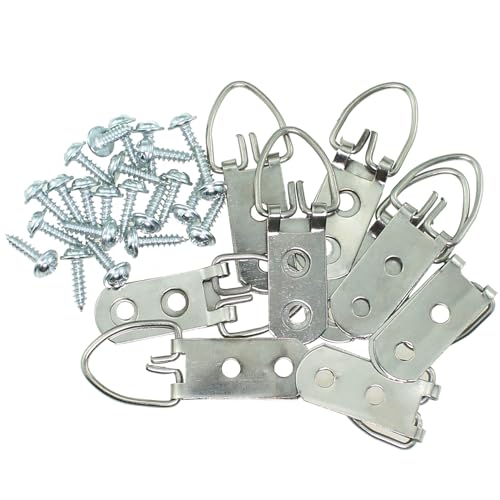 Image of 25PCS Silver D Ring Metal Hook Picture Hook Hardware with Screw for Hanging Decorative Objects Picture Frame Small Mirror Artwork