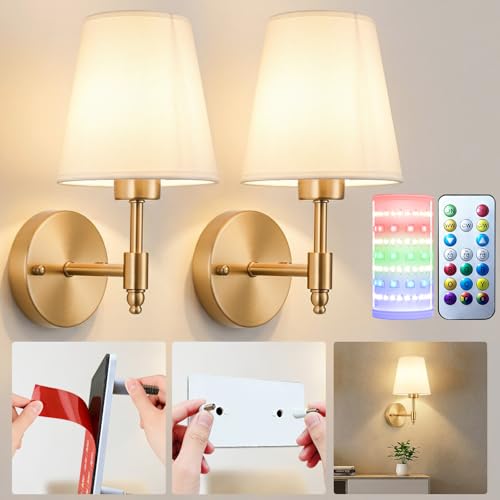 Nekhung Battery Operated Wall Sconces Set of Two,...