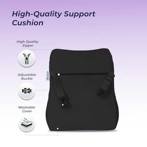 Image of Billebon Memory Foam Car Neck Pillow | Universal Headrest Cushion| Mesh Soft Fabric Hybrid| Adjustable Strap Buckle| Removable Cover| Orthopaedic Neck Support| Driving Comfort Pain Relief (Pack of 1)