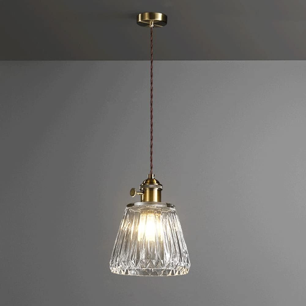 SXECAEPS Modern creative chandelier Retro Brass Pendant Light, Hand Blown Glass Hanging Lights with E27 Copper Base, Industrial V-intage Suspension Lamp