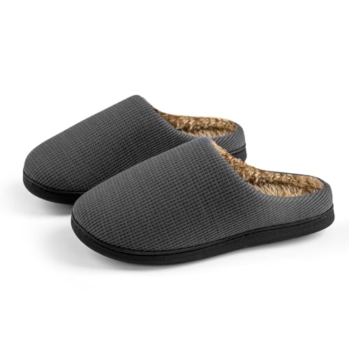 Image of Men House Slippers Memory Foam Slippers for Women Casual Warm House Ladies Woman Indoor Outdoor Non Slip Cozy Men Bedroom Soft Shoes Size Navy Blue
