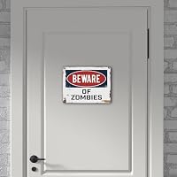 Metallschild XL mit Spruch: Beware of Zombies – Ansicht 6