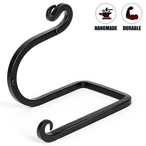 Stur-De Wrought Iron Toilet Paper Holder - Rustic Toilet Paper Holder Wall Mount Tissue Holder For Bathroom, Toilet Paper Roll Holder For Farmhouse Style Homes & Vintage Houses - Black, 6 X 4.4 Inches #TOP1