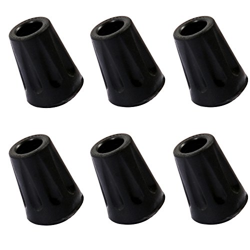 Oldhill 6-Pack Replacement Rubber Tips - Fits Most Hiking Sticks, Trekking Poles, Walking Canes #TOP3
