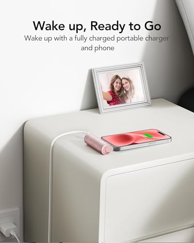 Charmast-2-Pack-Small-Portable-Charger-for-iPhone-3500mAh-Bling-Compact-Mini-Power-Bank-Cute-Portable-Phone-Charger-Purple-Compatible-with-iPhone-15-Series-Pink-Compatible-with-14131211-Series