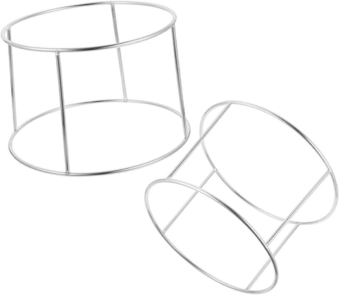 Zerodeko 2pcs Double Layer Grill Rack Seafood Tray Rack Holder Restaurant Accessory Stainless Steel Tray Stand Pizza Pan