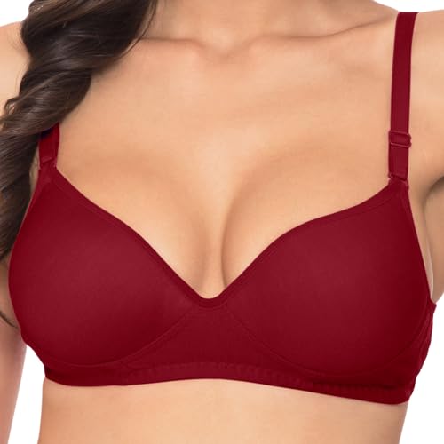 Image of Komli - Heavily Padded Push-Up Bra - Cotton Rich - Balconette - 3 /4th Coverage, Seamless, Wireless, Multiway Straps - T-Shirt Bra (Pack of 2)