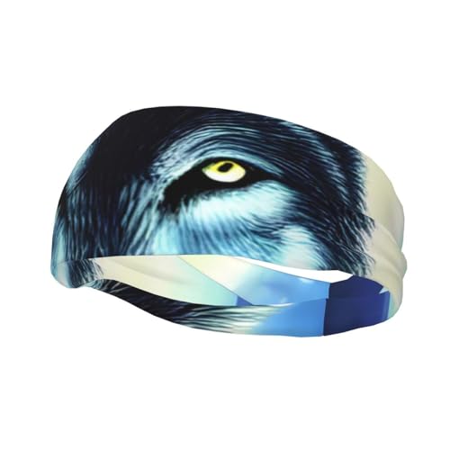 WZYGXMW Wolf Under Moon - Diadema deportiva unisex para correr, fitness, yoga, absorbe la humedad, circunferencia de 14.96 pulgadas, color negro