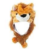 JOYHY Unisex Winter Plush Ear Flap Animal Hats Brown Lion