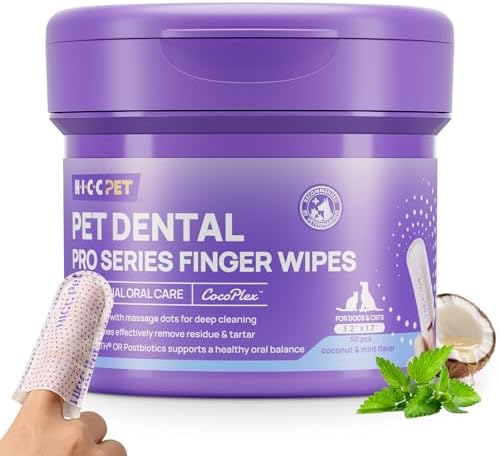 HICC PET Pro Teeth Cleaning Wipes for Dogs & Cats, Vet-Recommende...