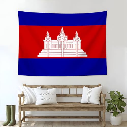 Drapeau Cambodge tenture murale pour chambre ado et déco salon moderne - 2