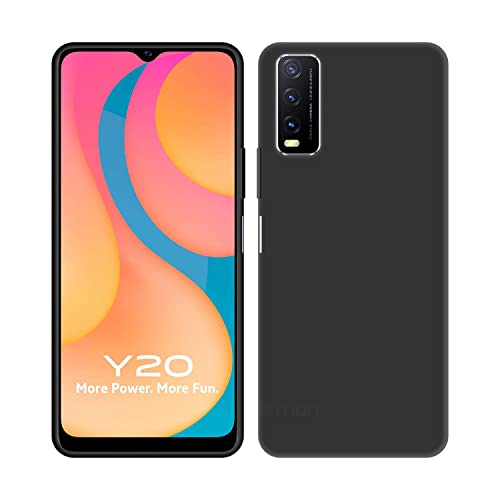 Image of Case Creation for VivoY20 2021 Back case, Vivo Y20 Slim Flexible Smart Look case with 360 Camera All Angle Protection (Pure Black)