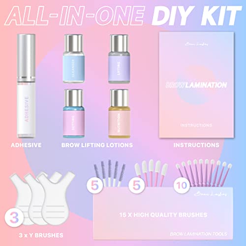 Brow Lamination Kit By Beau | Professional Eyebrow Lamination Kit With Keratin Conditioning | Instant Diy Eye Brow Lift Kit For Fuller, Thicker, Beautiful Brows | Easy To Use & Long Lasting Results #TOP2