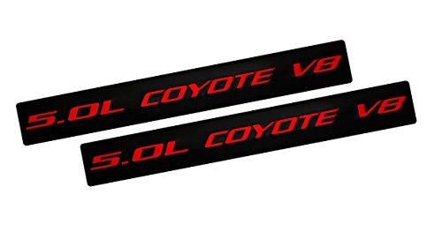 2X Coyote V8 Red Emblems Set of 2